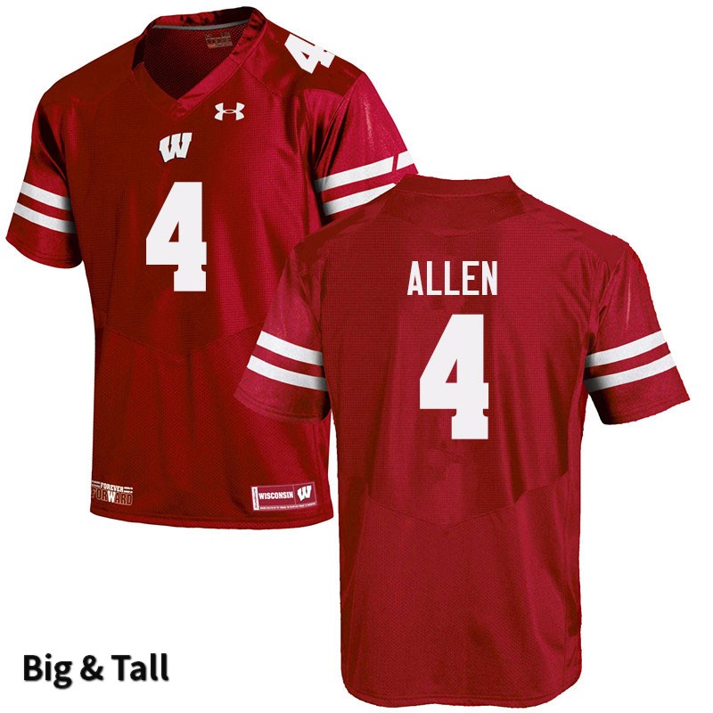 Wisconsin Badgers Men's #4 Markus Allen NCAA Under Armour Authentic Red Big & Tall College Stitched Football Jersey GF40E43HZ